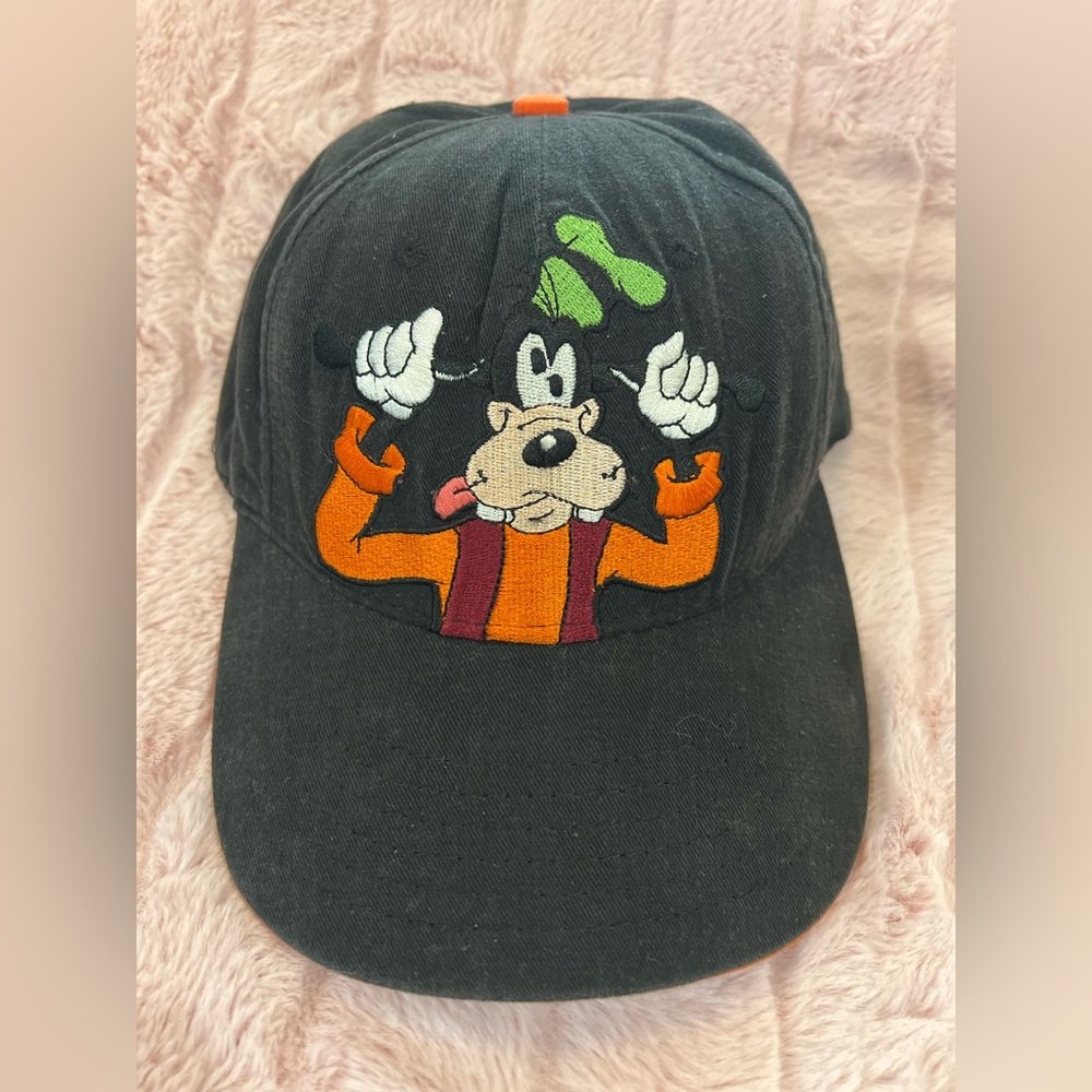 Disney Black Kids Cap with Embroidered Goofy and Bright Accents